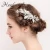 Import Antique Silver Leaves Bridal Hair Comb Rhinestone Wedding Headpiece Handmade Wedding Hair Jewelry from China