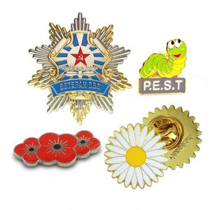 Army style metal cap badge pear safety badge pin insertion dowel emblem pin cartoon metal brooch