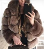 Artificial Fox fur Plus Size XXXL Long Sleeve Manteau Femme Coats For Ladies Abrigos De Invierno Mujer