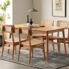 Atunus Cane Chairs Rattan Back Solid Wood Restaurant Dining Chair