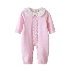 Auro Mesa Newborn Baby Clothes Infant Baby Pink Blue Knitting Romper Winter Infant Clothing