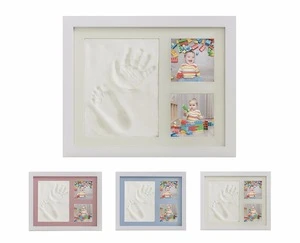 Baby Handprint Kit & Footprint Photo Frame for Newborn Girls and Boys, Unique Baby Shower Gifts Set for Registry, Memorable Keep