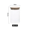 Bamboo and wood lid round sealed jar Kitchen clear glass storage jar Sealed tank with bamboo and wood cover