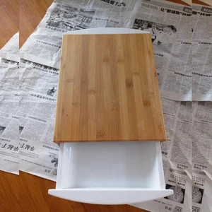 bamboo chopping blocks cutting board cheese tray with two drawers