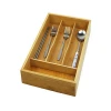 Bamboo Drawer Organizer Expandable Adjustable Kitchen Drawer Cutlery Tray Utensil Storage Organizer