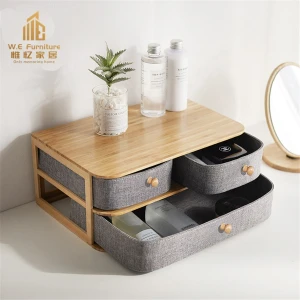 bamboo foldable oxford storage organizer box with drawers