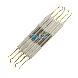 Basic 7 Pieces Set Dental Periodontal Gracey Curettes 1/2-13/14 Double Ended Tooth Cleaning Scaler Instrument