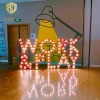 Beautiful And Easy To Install Marquee And Letterboard Sign Light Bulb Sign Stainless Steel Bulb Sign For Shops