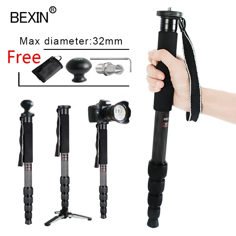 BEXIN Professional heavy duty lightweight flexible stabilize carbon fiber dslr camera tripod Unipod monopod for photography