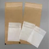 Biodegradable custom envelopes kraft paper plastic bag Brown flat matte three side seal packaging bag