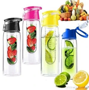 BPA Free Lemon Juice Make Bottle Fruit Infusion Water Bottle With Fruit Infuser And Flip Lid Water Bottle Tea Infuser