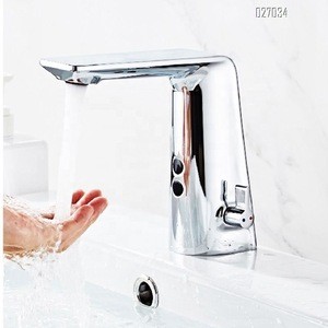 Brass Deck mounted automatic sensor basin faucet auto smart touchless cold water tap for bathroom and hotel