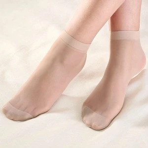 Breathable Spandex Nylon Transparent short silk stockings short summer socks for women