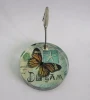 Butterfly glass business card holder clip