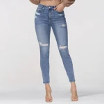 C CLOTHING Wholesale Women Jeans 2023 High Waisted Pants calca Jeans Feminina With Holes