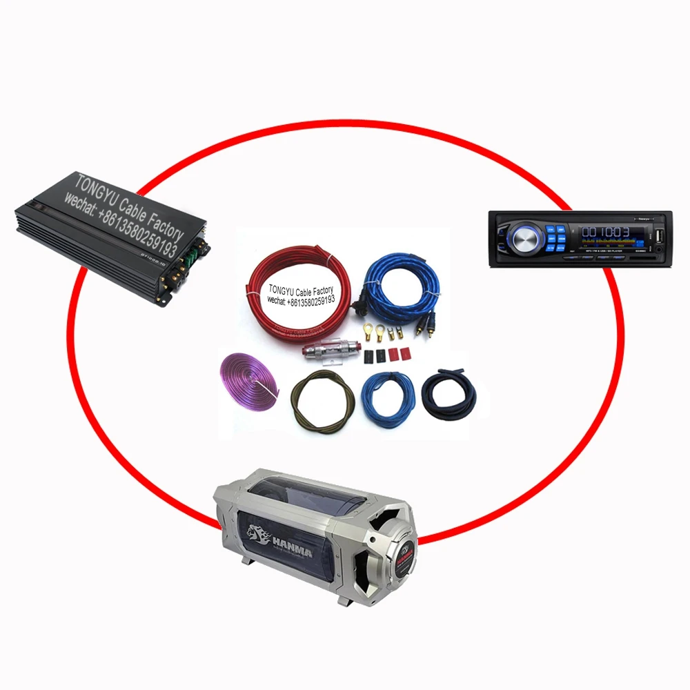 Car Subwoofer Wiring kit car audio accessories 8GA 6GA 4GA Car Amp Wiring Kit