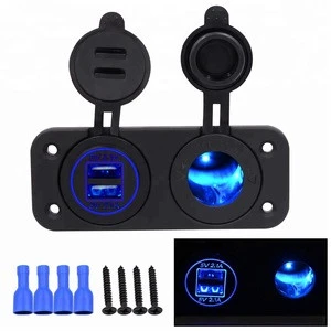 Car/rv/yacht with lamp cigarette holder to take the appliance 4.2A double USB phone charger
