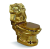 Import Ceramic gold color toilet bowl basin bathroom golden toilet set from China