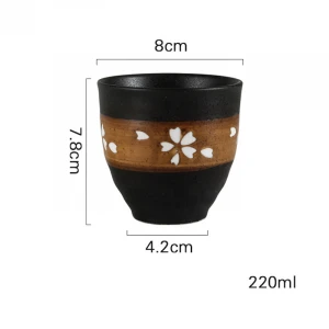 Ceramic Measuring Cups Japanese Style Teacup Water Cup Stoneware Ceramic Hand-Painted Kungfu Teacup Drinkware With Snowman