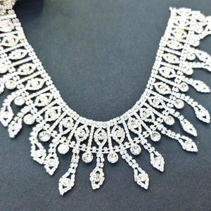 CH015 Factory supply Fashion Bling Bling Crystal  rhinestone cup chain trimming for Bridal Wedding Dress Belt Decoration Sew on