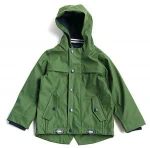 children's high quality autumn spring PU coated waterproof windproof jacket with hood and single jersey lining boys coat