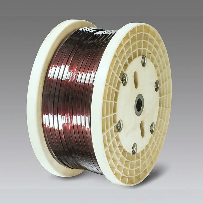 China high quality TI200 Transformer enamelled pure 99.98% copper flat wire with 1mm*5mm
