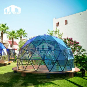 China Manufacturer 4M To 30M glass dome house for garden party and family resort with aluminum frame and tempered glass