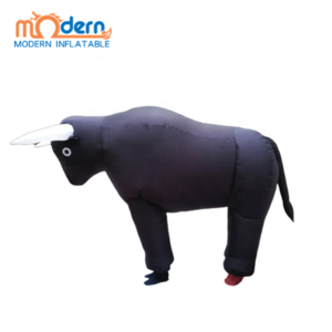 City Parade Party Circus festival day props Funny Walking Inflatable Cartoon Spanish Bull Costume For Adult