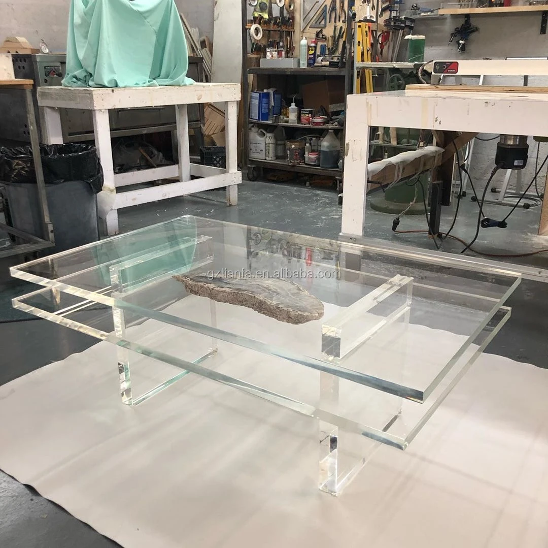 Clear Transparent Home Furniture End Side Desk Acrylic Coffee Table