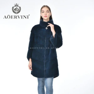 Colorful elegant noble fashion women coat 100% real mink fur
