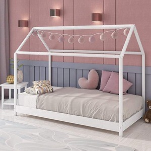 Comfort &amp; safe wooden floor bed kids children toddler bed house bed frame for sale
