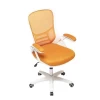 Commercial White Office Chair Swivel Desk Mesh Chair Office with Flip-up Armrest