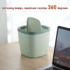 Cover Swing Lid household sundries Mini Table Dustbin Waste Bin PP Desktop Trash Can for Office