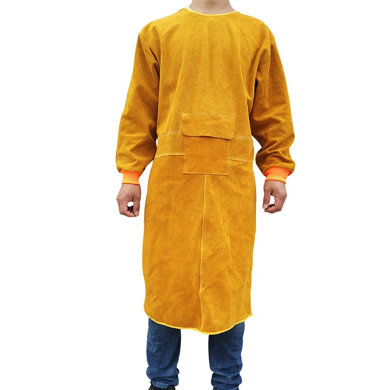 Cowhide Welders  anti-scalding cloth long-sleeved apron   anti-radiation and wear-resistant  protection welding clothing