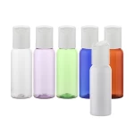 Custom 10ml 15ml 20ml 30ml 40ml 50ml plastic pet amber transparent lotion pump bottle with screw cap