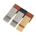 custom blank spring hinged aluminum brass money clip wholesale
