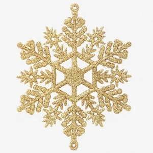 Custom Colorful Plastic Tree Ornaments Snowflake For Christmas Decoration Supplies