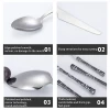 Custom Design Eco friendly Stainless Steel Spoon Knife and Fork Golden Tableware Cutlery Set