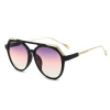 custom fashion flat top round lens double bridge eyeglasses frames sunglasses