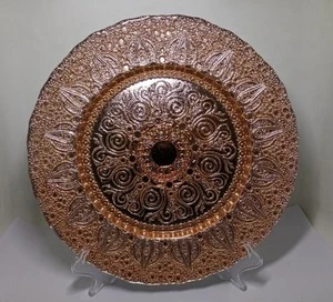 custom hand made colored crystal rose gold charger plates for wedding