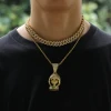Custom high quality Hiphop diamond miami gold plated iced out cuban link chain necklace mens