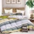 Custom korean stripe hotel bedding four sets 100% Cotton Flat Sheet , Quilt Cover , Bed Linen With Pillow Case