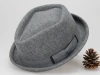 Custom logo short brim trilby hats 100% wool felt hat Fedora Hat wholesale