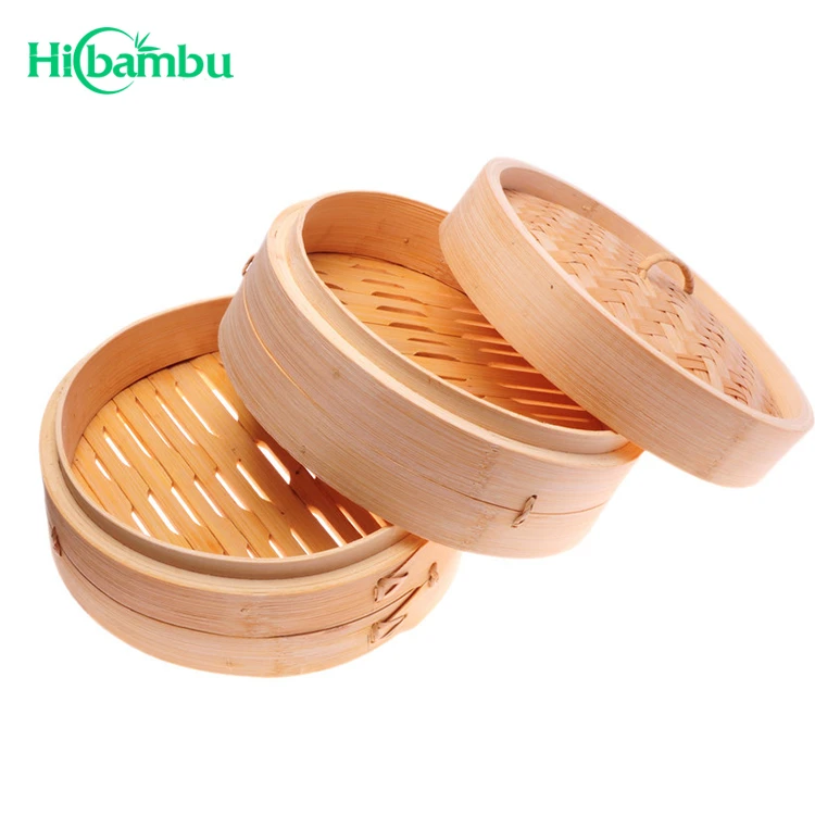 Custom-made Competitive Bmaboo Steamers In Poly Bag Oem Perforated Hot Multi-purpose Golden Supplier Three Layers Food Steamer