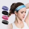 Custom Printed  Super Absorbent Elastic Sports Headbands Silicone Nonslip Stretchy Sweatbands