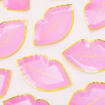 Custom Printed Wedding Lips Disposable Paper Plates For Valentine Day
