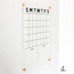 Custom Printing Clear White Board Planner Floating Generic Calendar Acrylic Dry Erase Wall Calendar for personalized gift