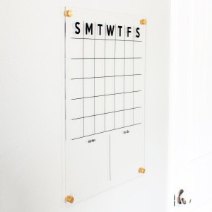 Custom Printing Clear White Board Planner Floating Generic Calendar Acrylic Dry Erase Wall Calendar for personalized gift