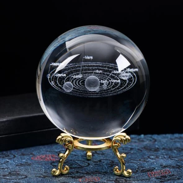 Custom Size Clear Business Gift Crafts Feng Shui Crystal Ball With Stand Personalized Crystal Ball
