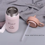 Custom thermos water bottle stainless steel 304 cute students cup vacuum flask